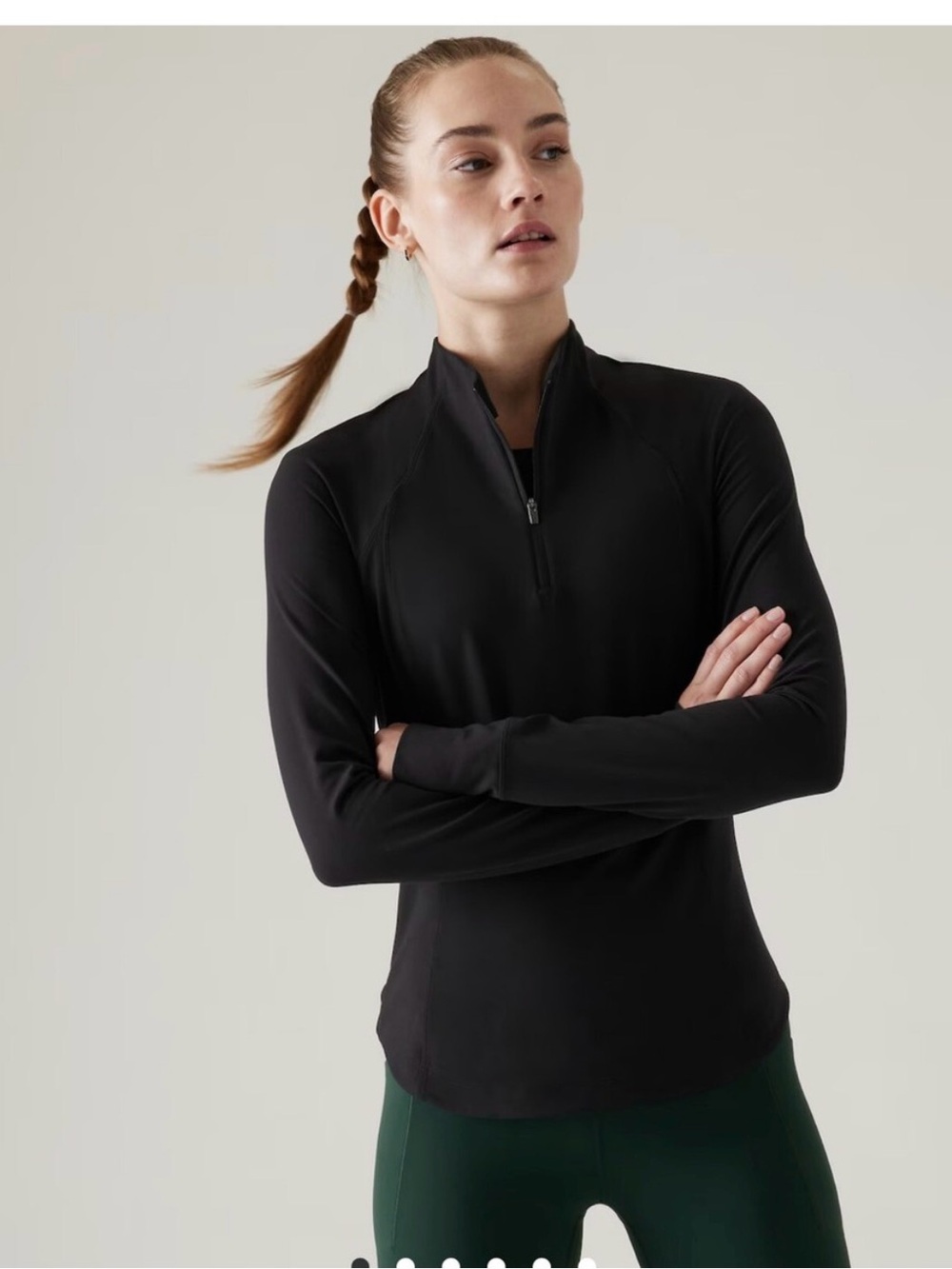 Athleta Women's Black Salutation Quarter-Zip Active Pullover